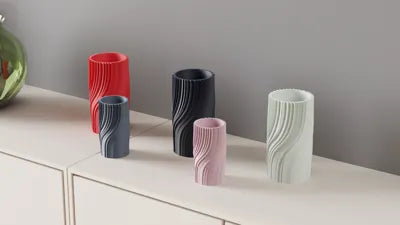 fluxo Vase 3er Set – Gedrehte Designvasen für moderne Räume