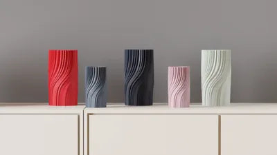 fluxo Vase 3er Set – Gedrehte Designvasen für moderne Räume