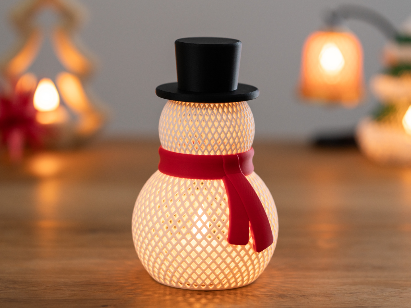 Schneemann LED-Lampe – 3D-gedruckte Winterdeko mit gemütlichem Glanz