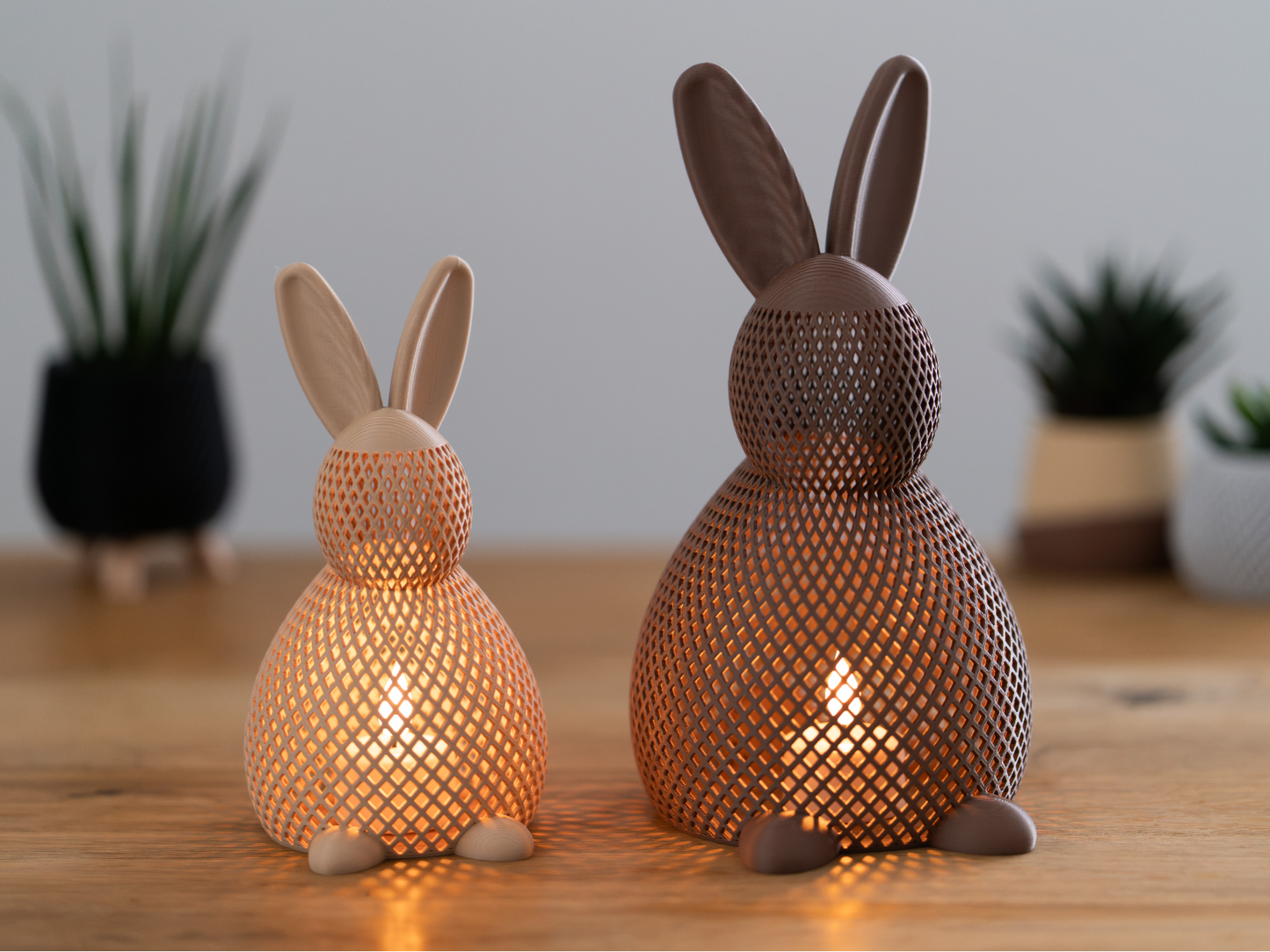 Deko-Hasen-Teelichter 3er-Set – Süße Lichter für frühlingshafte Stimmung