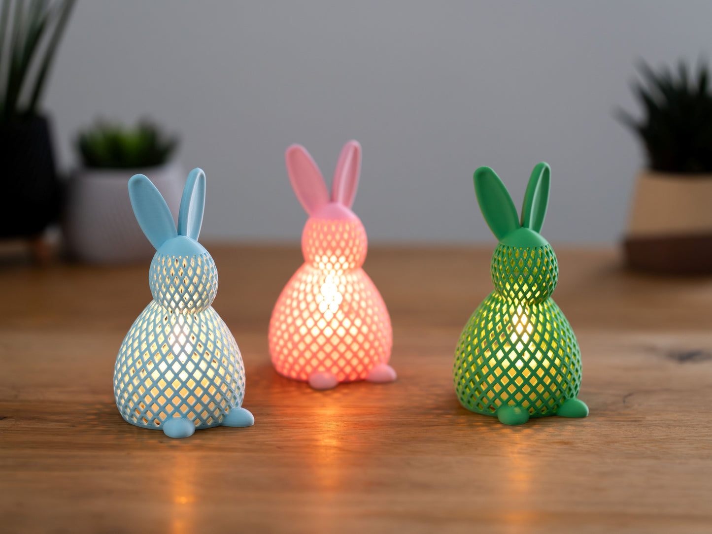 Deko-Hasen-Teelichter 3er-Set – Süße Lichter für frühlingshafte Stimmung