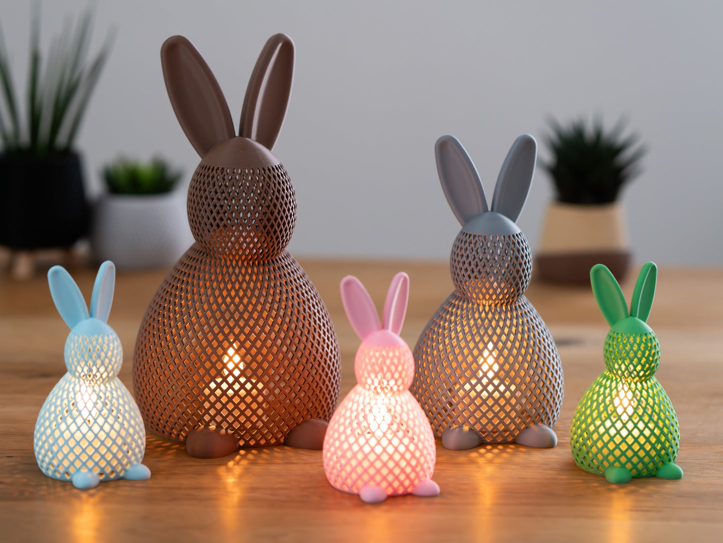 Deko-Hasen-Teelichter 3er-Set – Süße Lichter für frühlingshafte Stimmung