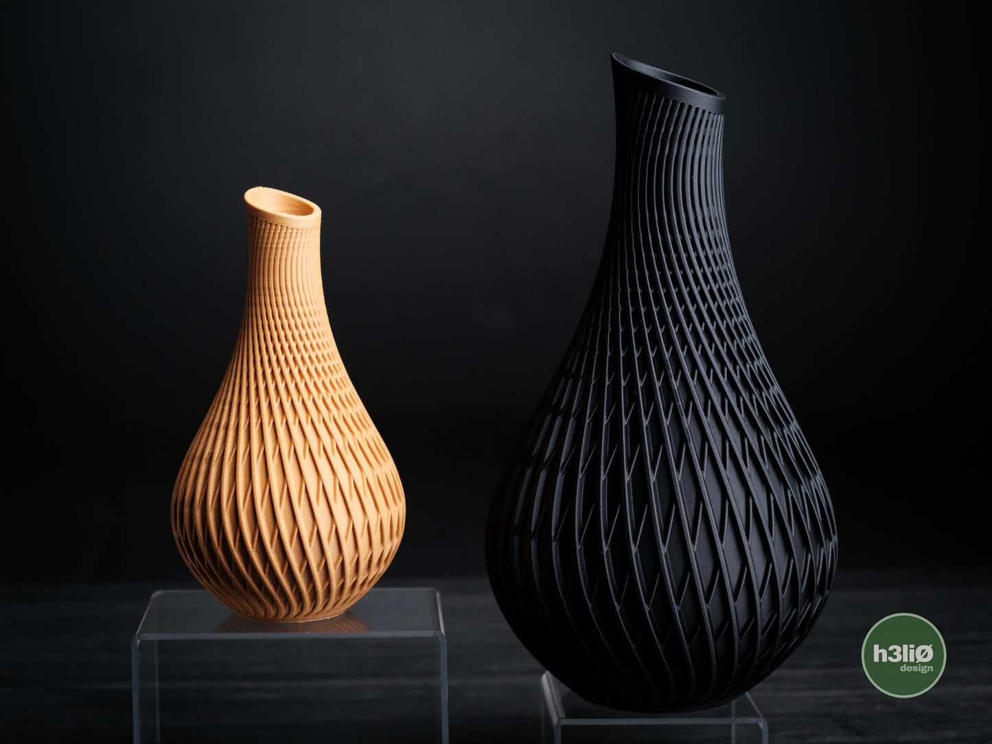 Vanta Vase – Geometrische 3D-Druck-Vase mit mattschwarzem Flair