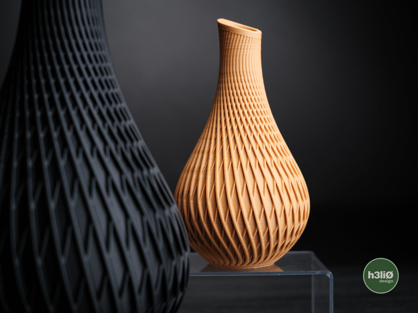 Vanta Vase – Geometrische 3D-Druck-Vase mit mattschwarzem Flair