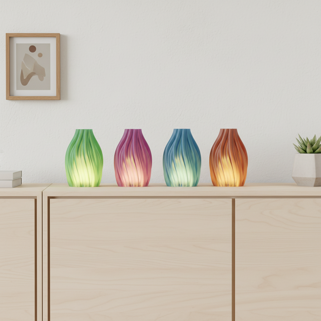 Swirl Glow Teelichtlampen – Elegantes 4er Set für warme Lichtmomente