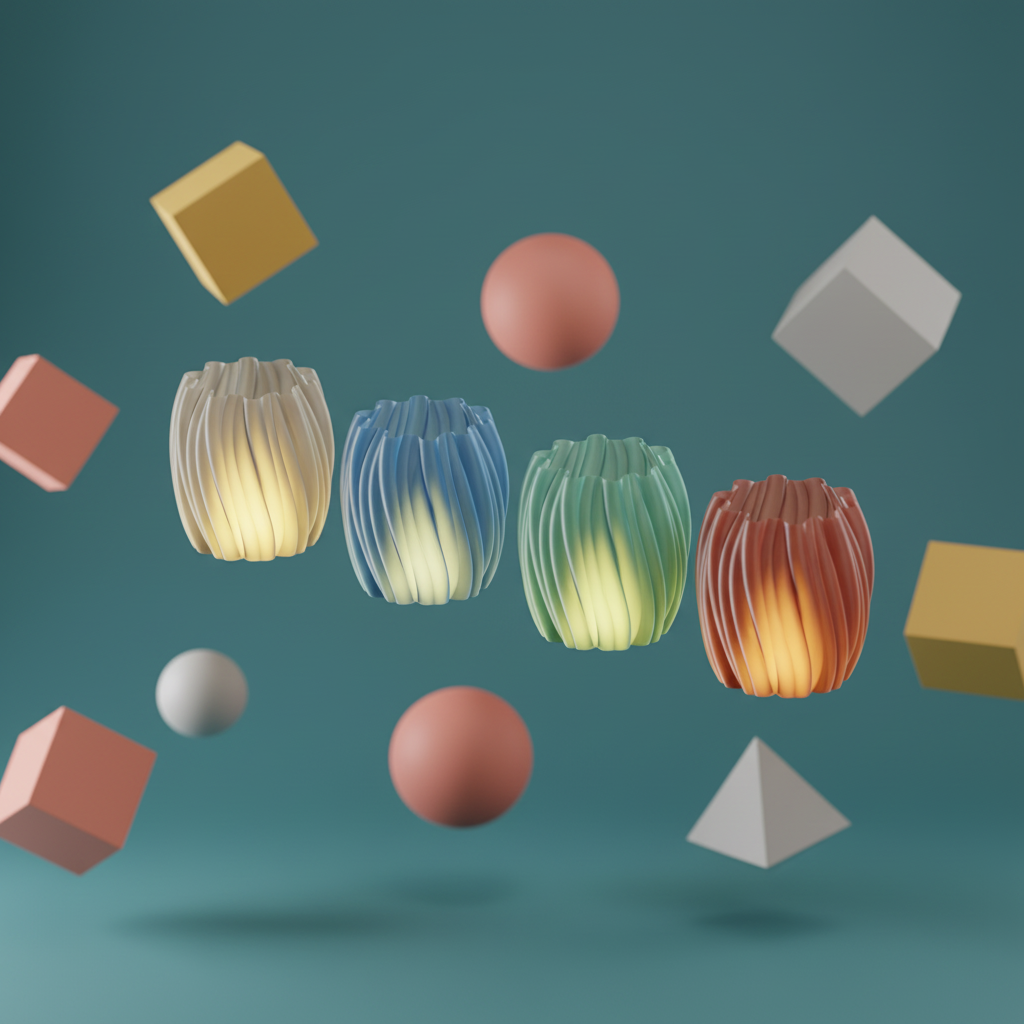 Twist Glow Teelichtlampen – Elegantes 4er Set für stimmungsvolles Licht