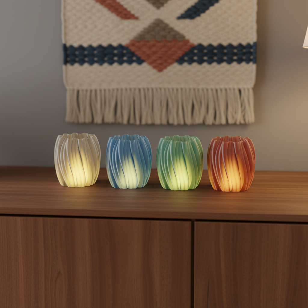 Twist Glow Teelichtlampen – Elegantes 4er Set für stimmungsvolles Licht