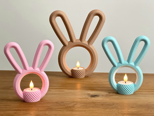 Hasen-Teelichthalter 3er-Set – Hoppelnde Lichter für Osterabende