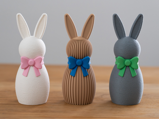 Dekohasen mit Schleife 3er-Set – Niedliche Frühlingsboten für festliche Tische
