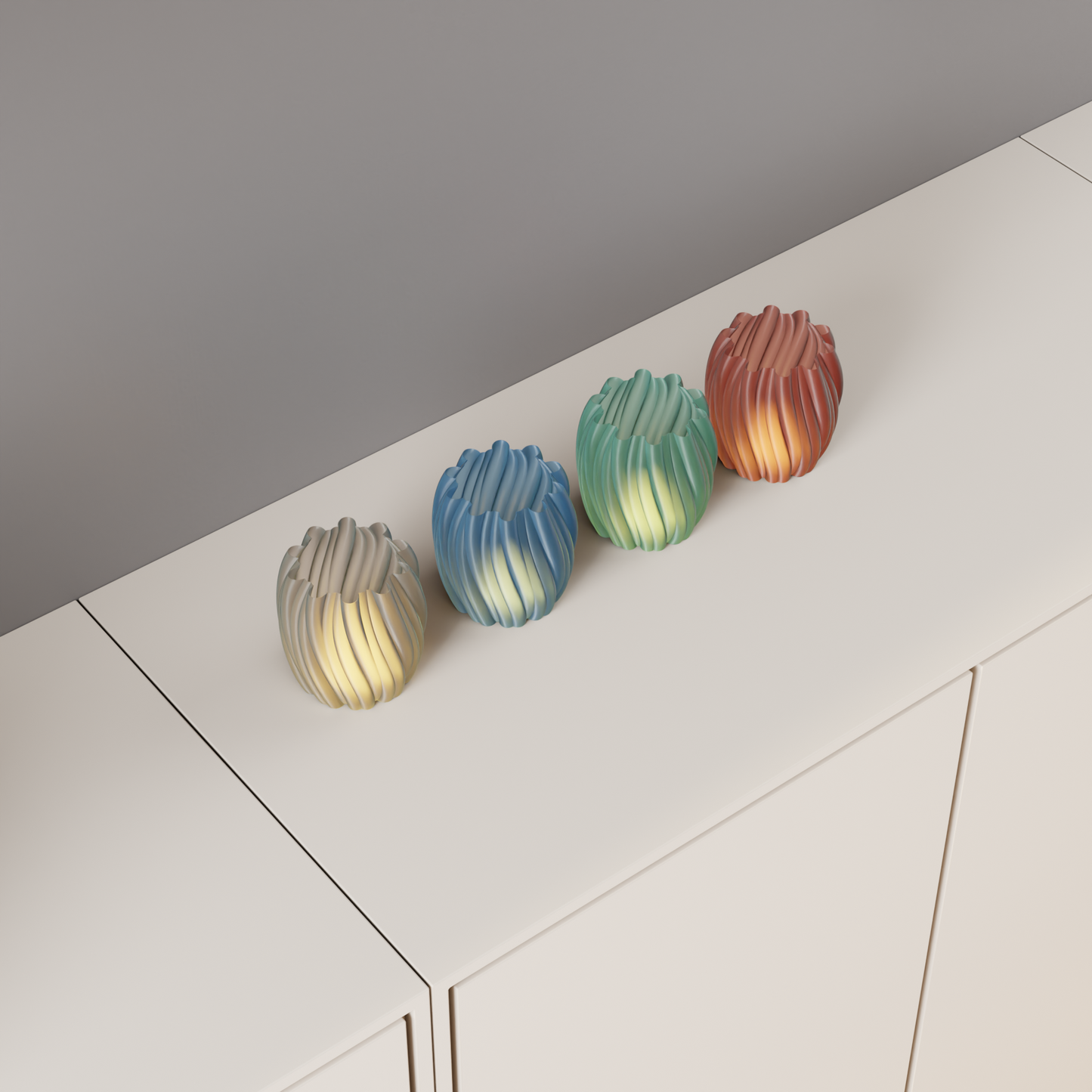 Twist Glow Teelichtlampen – Elegantes 4er Set für stimmungsvolles Licht