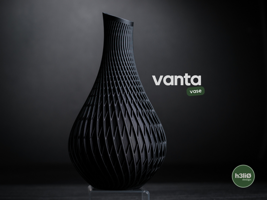 Vanta Vase – Geometrische 3D-Druck-Vase mit mattschwarzem Flair